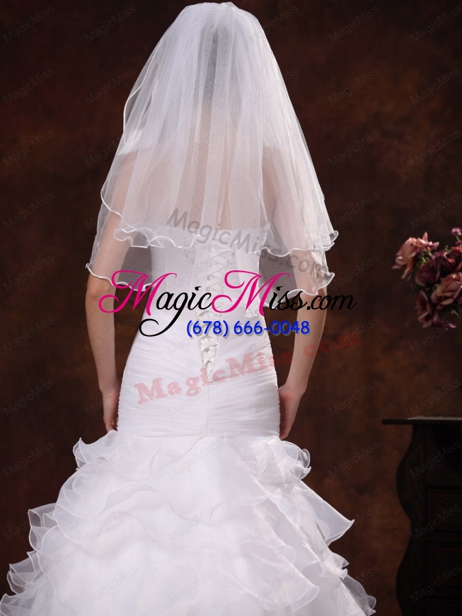 wholesale tulle ribbon edge bridal veil for wedding