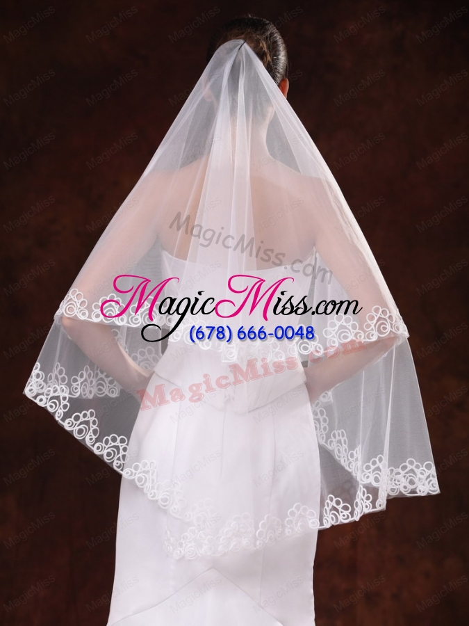 wholesale perfect applique edge organza wedding veil