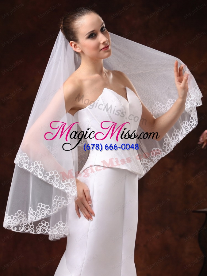 wholesale perfect applique edge organza wedding veil