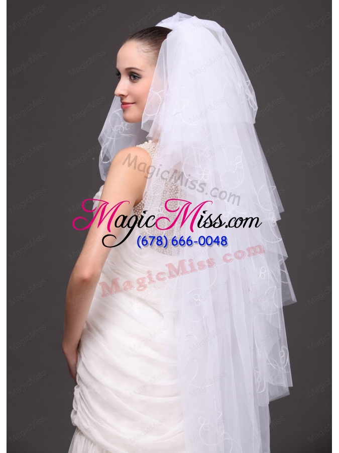 wholesale embroidery with tulle bridal veil on sale