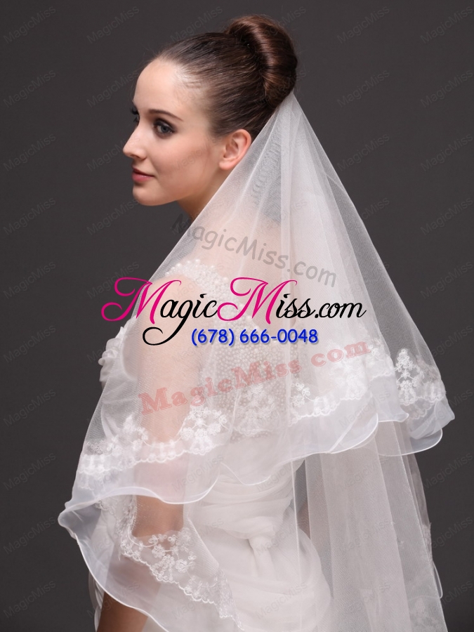 wholesale fashion best wedding veils with appliques hot saling