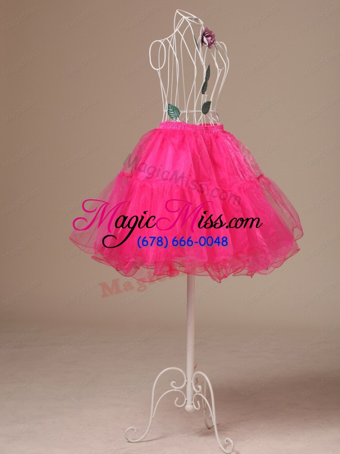 wholesale perfect hot pink organza mini length girls petticoat