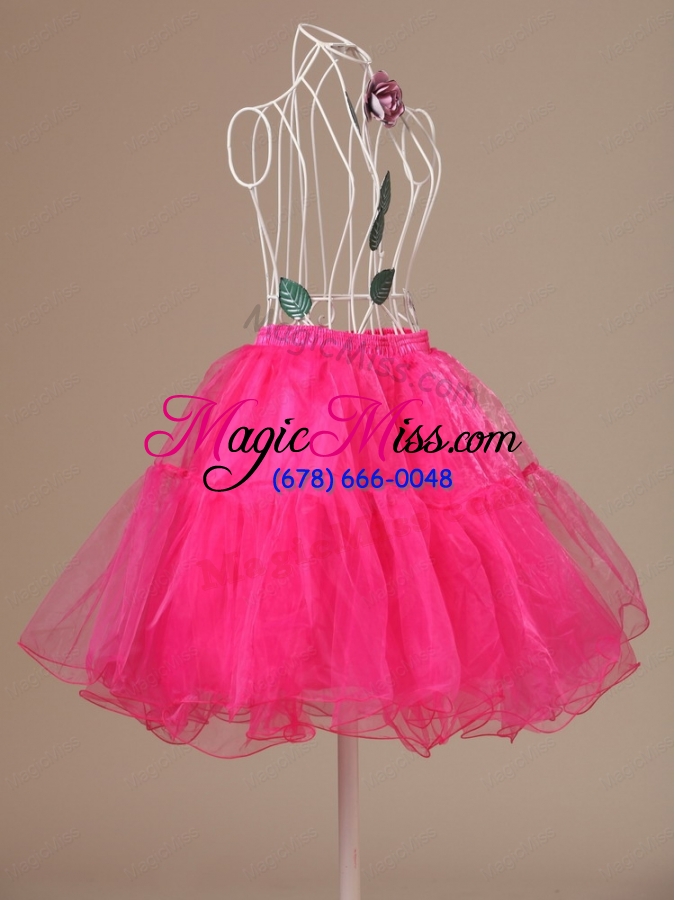 wholesale perfect hot pink organza mini length girls petticoat