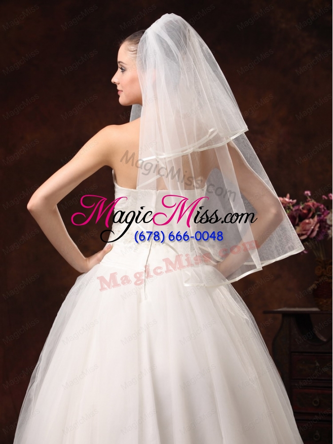 wholesale 2 layers elbow length beautiful wedding veil