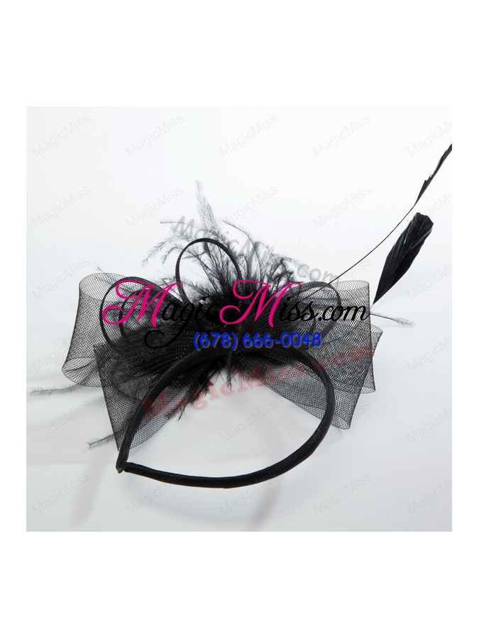 wholesale simple black tulle hairpins birdcage veils with feather