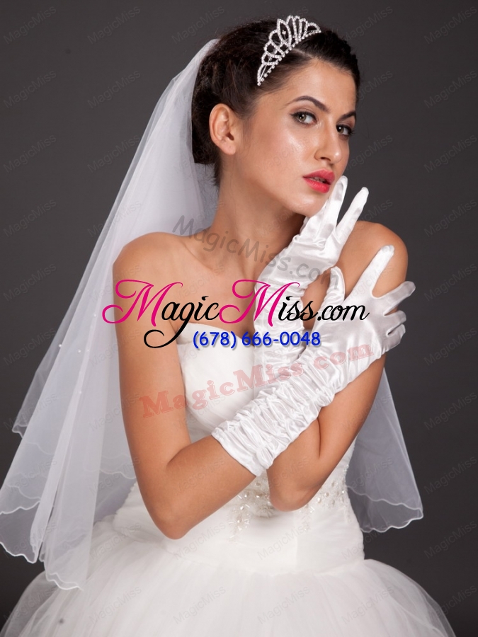 wholesale elegant satin fingerless elbow length bridal gloves