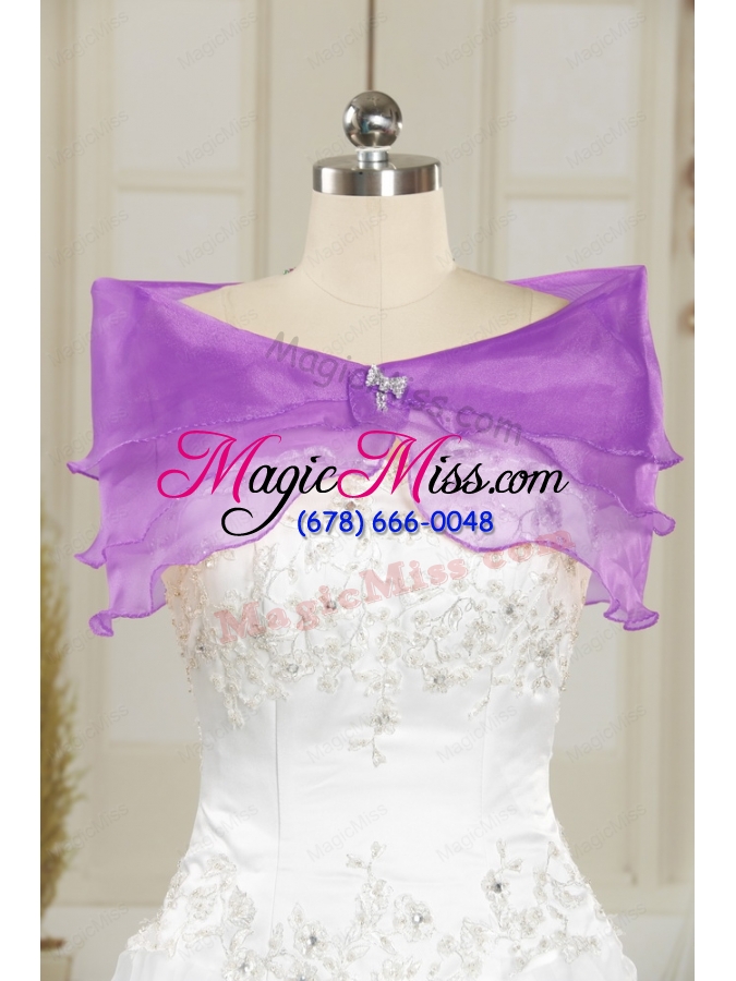 wholesale lavender organza beading shawls for wedding
