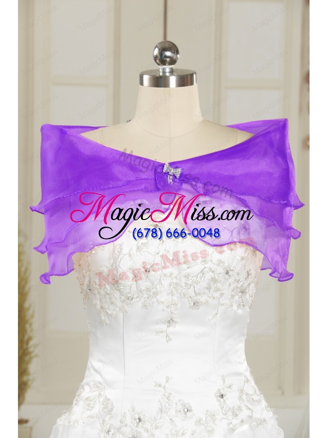 wholesale lavender organza beading shawls for wedding