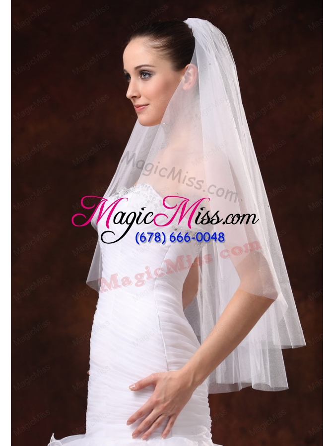 wholesale three-tier tulle fingertip wedding veil