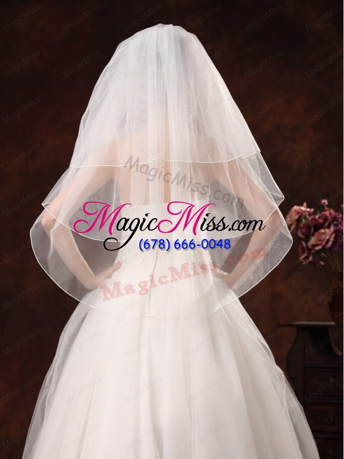 wholesale beautiful organza and three-tier veil for wedding