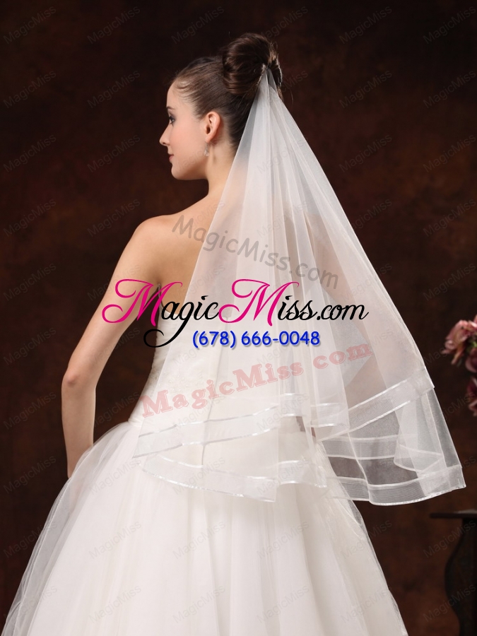 wholesale two-tier pretty organza veil for wedding