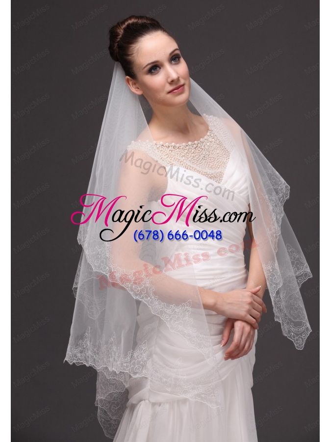 wholesale lace appliques tulle fashionable bridal veils for wedding