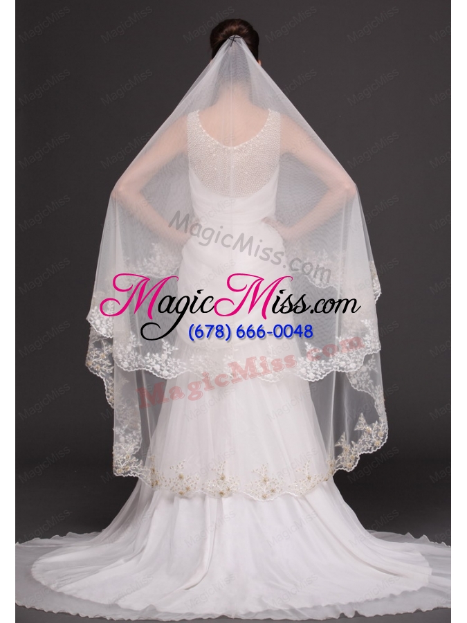 wholesale lace appliques tulle bridal veils for wedding