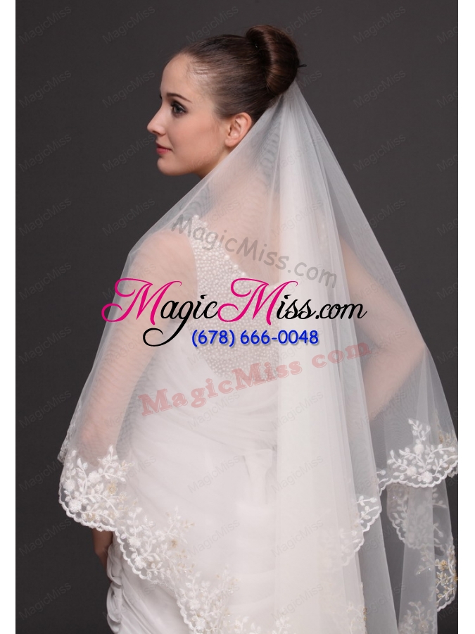wholesale lace appliques tulle bridal veils for wedding
