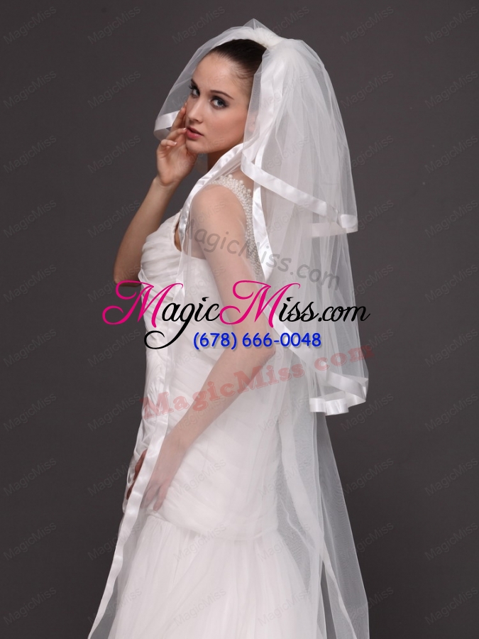 wholesale 3 layers and appliques ball gown bridal veils for wedding