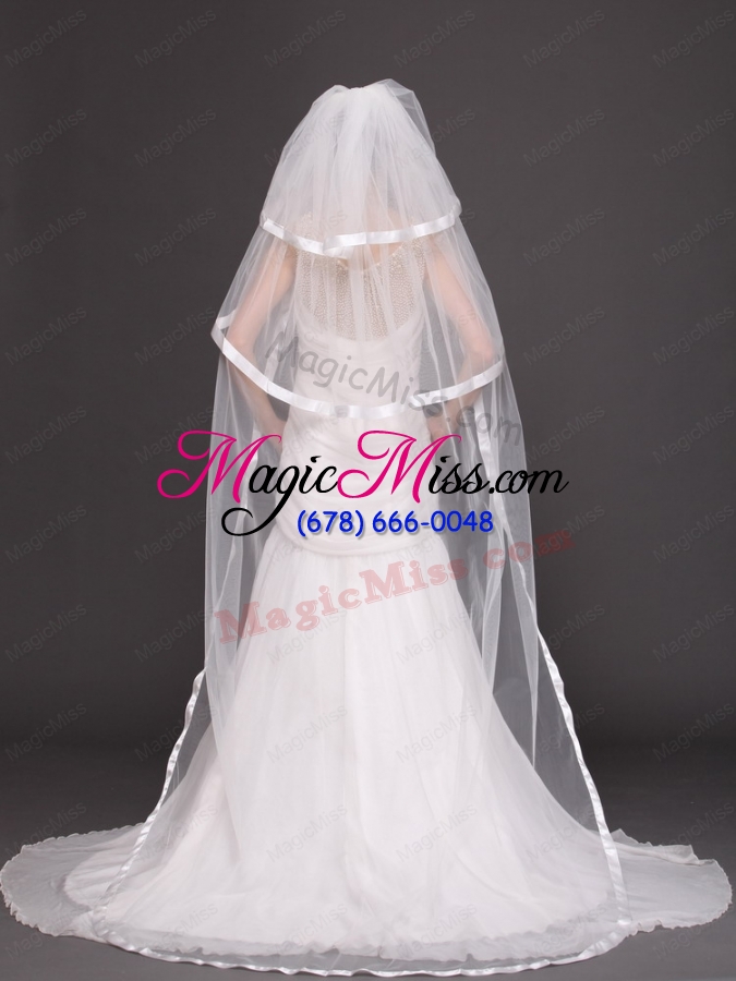 wholesale 3 layers and appliques ball gown bridal veils for wedding