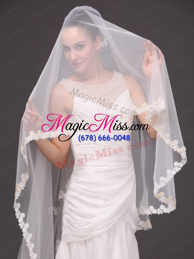 wholesale two-tier lace for bridal veil for wedding