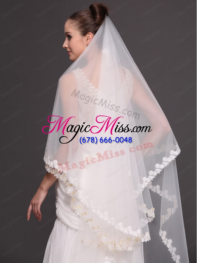 wholesale two-tier lace for bridal veil for wedding