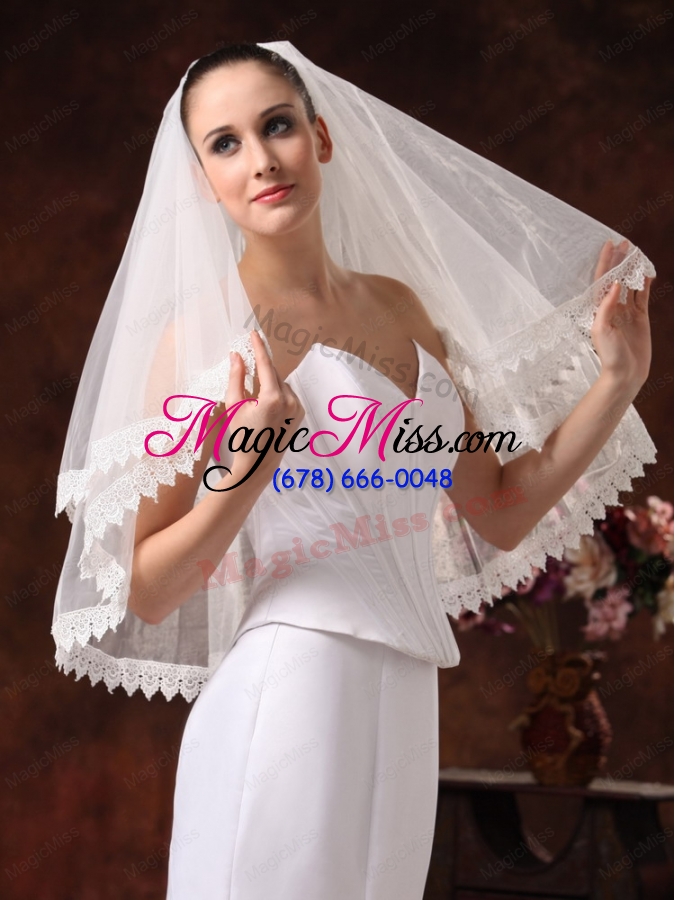 wholesale two-tier lace edge and tulle for wedding