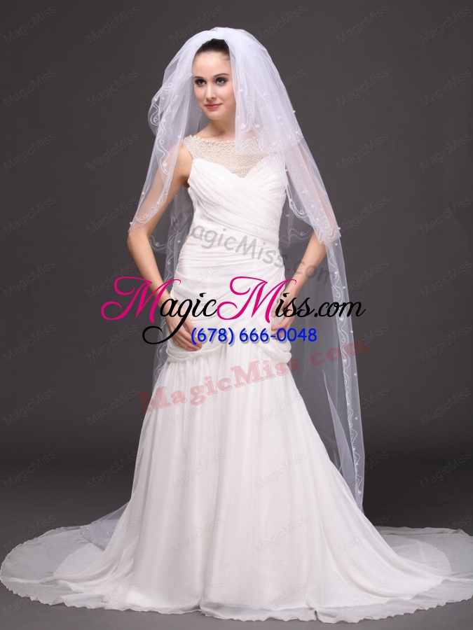 wholesale three-tier and embroidery bridal veils for wedding