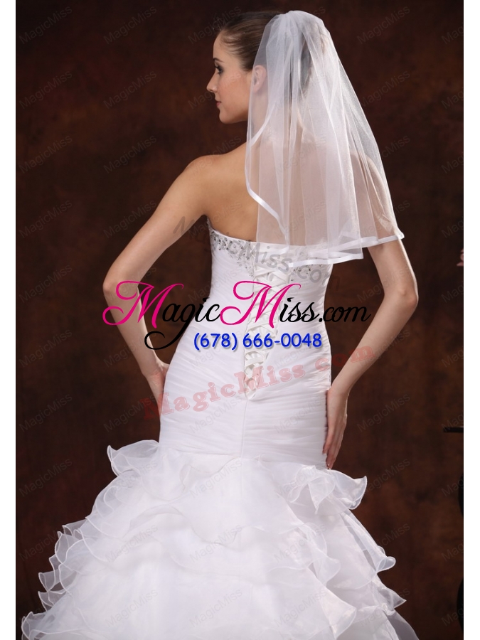 wholesale taffeta trim edge discount tulle bridal veils for wedding