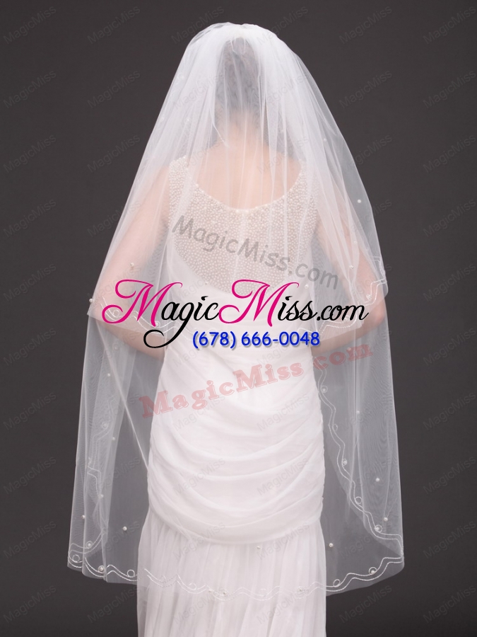 wholesale two-tier fingertip wedding bridal veil for wedding party