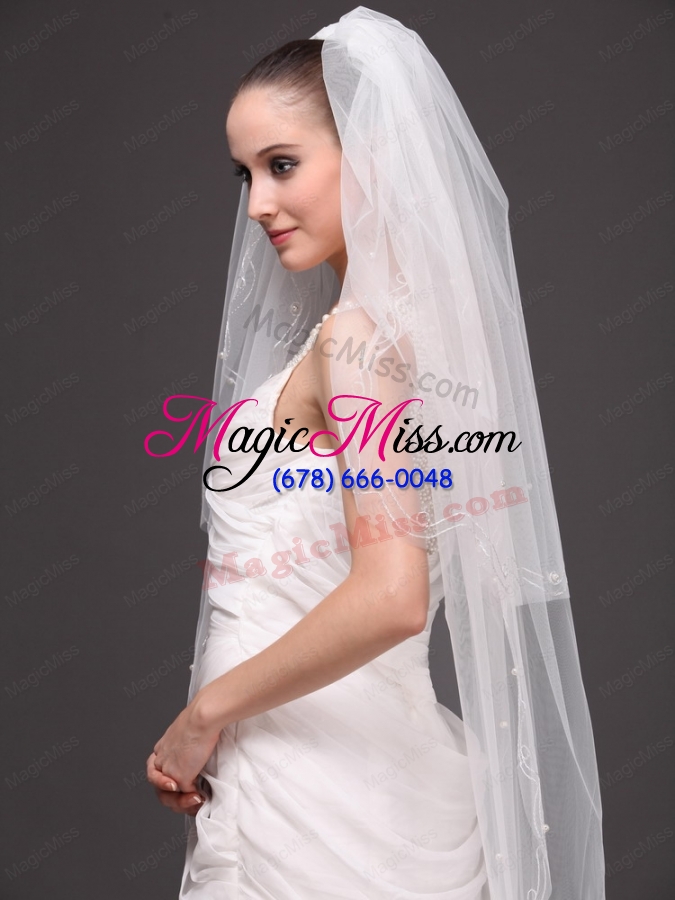 wholesale two-tier fingertip wedding bridal veil for wedding party
