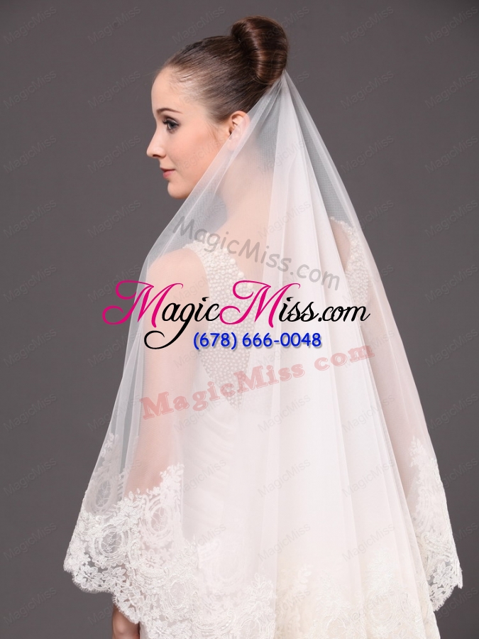 wholesale lace appliques one-tier cathedral tulle graceful wedding veil
