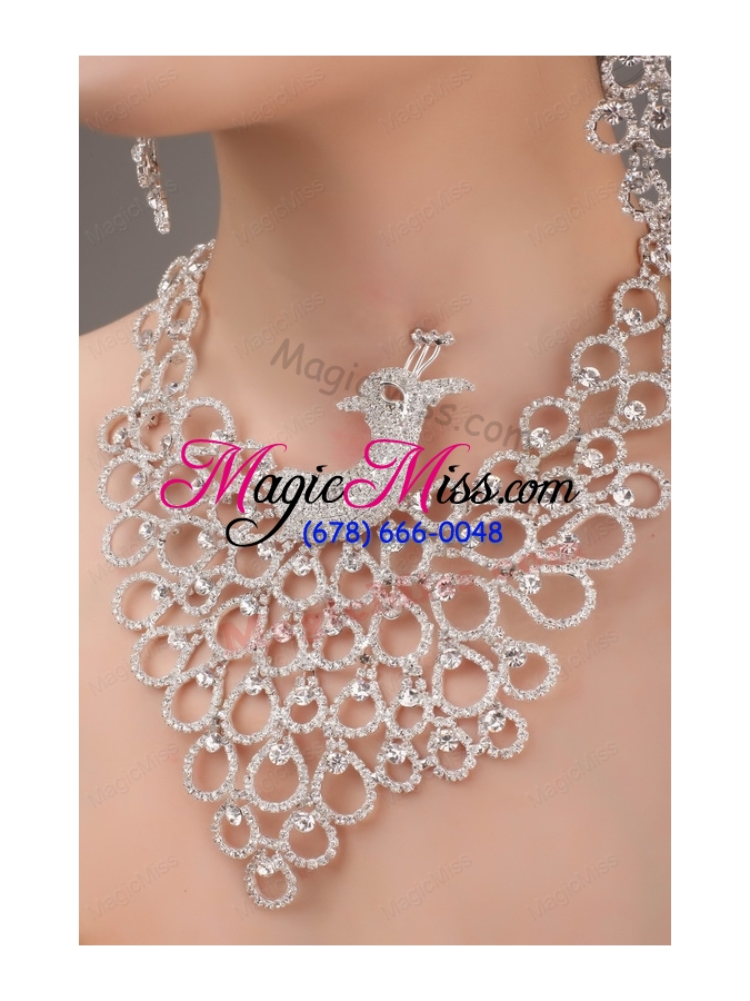 wholesale dignified jewelry set including necklace crown and earrings in phoenix shape