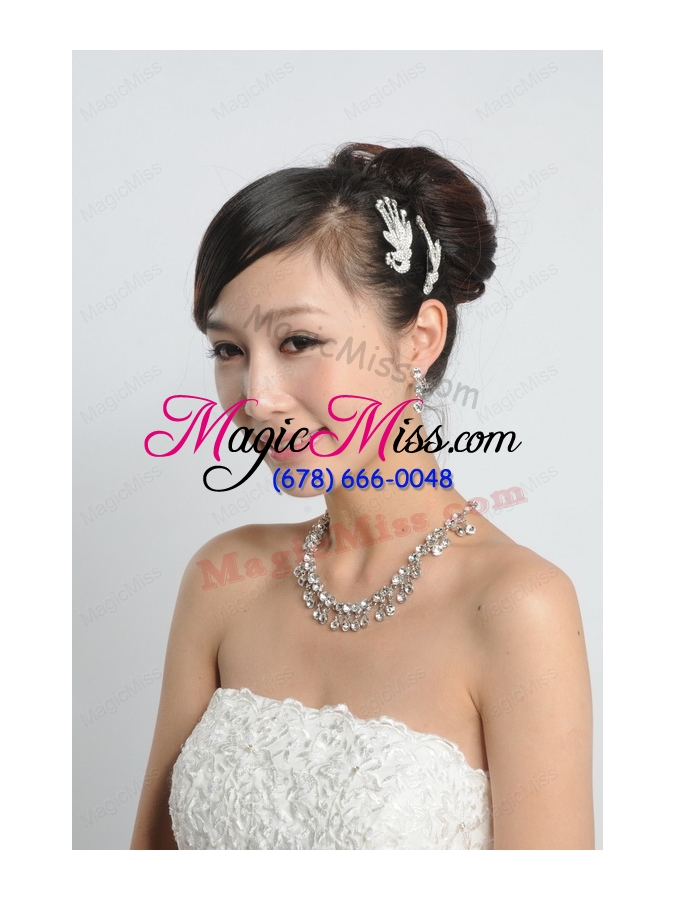 wholesale vintage style imitation pear necklace and earring set