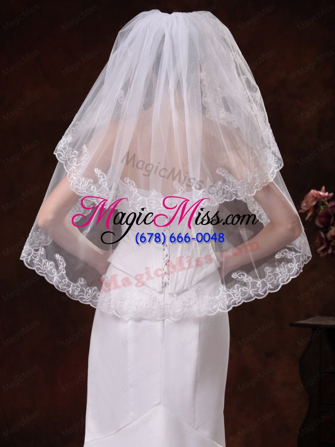 wholesale two-tier with embroidery tulle graceful wedding veil