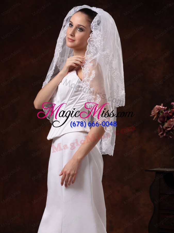 wholesale two-tier with embroidery tulle graceful wedding veil