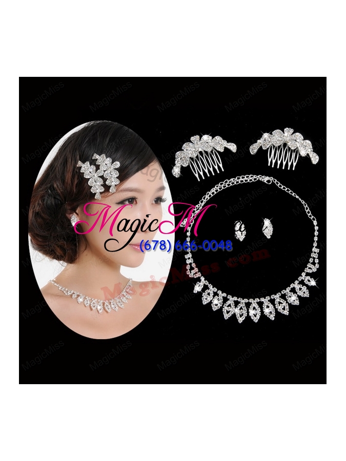wholesale dreamlike necklace and earrings jewelry set with imitation pearl