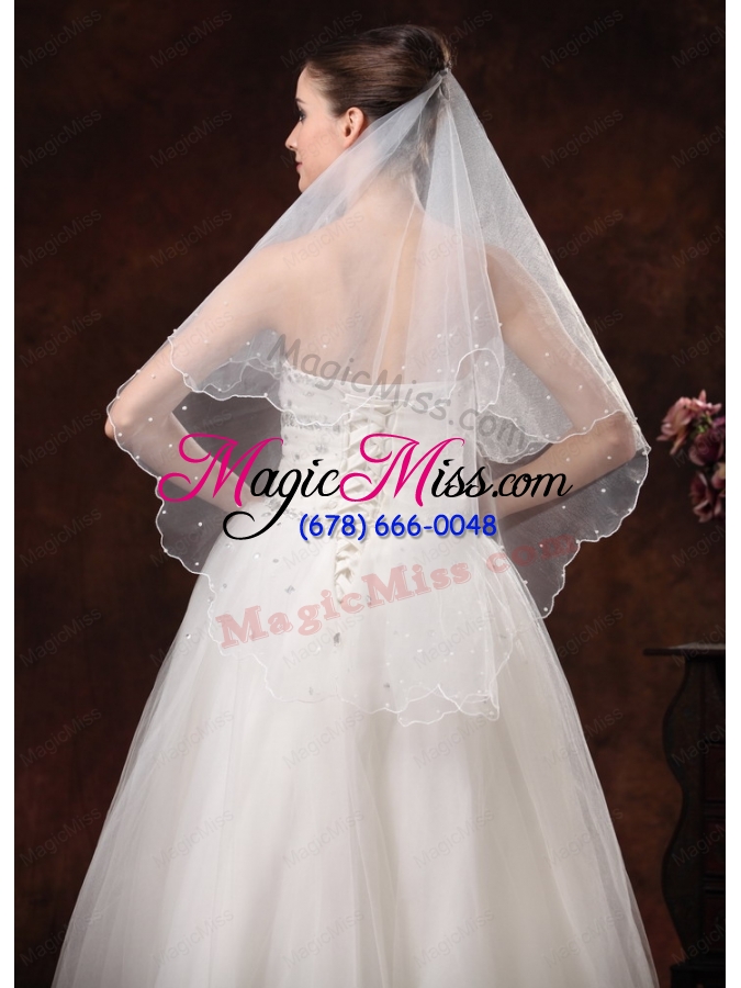 wholesale two-tier tulle bridal veil on sale