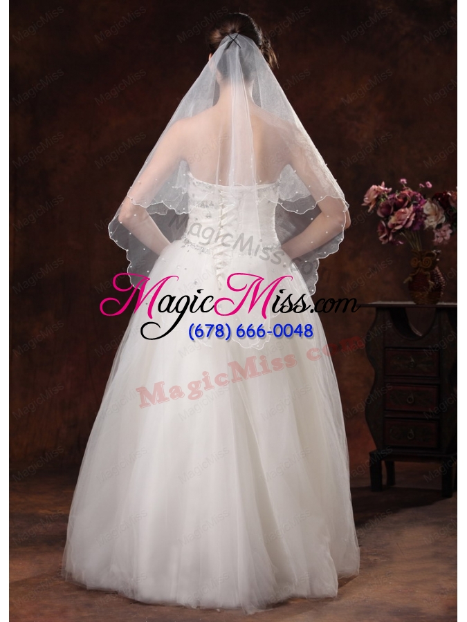 wholesale two-tier tulle bridal veil on sale
