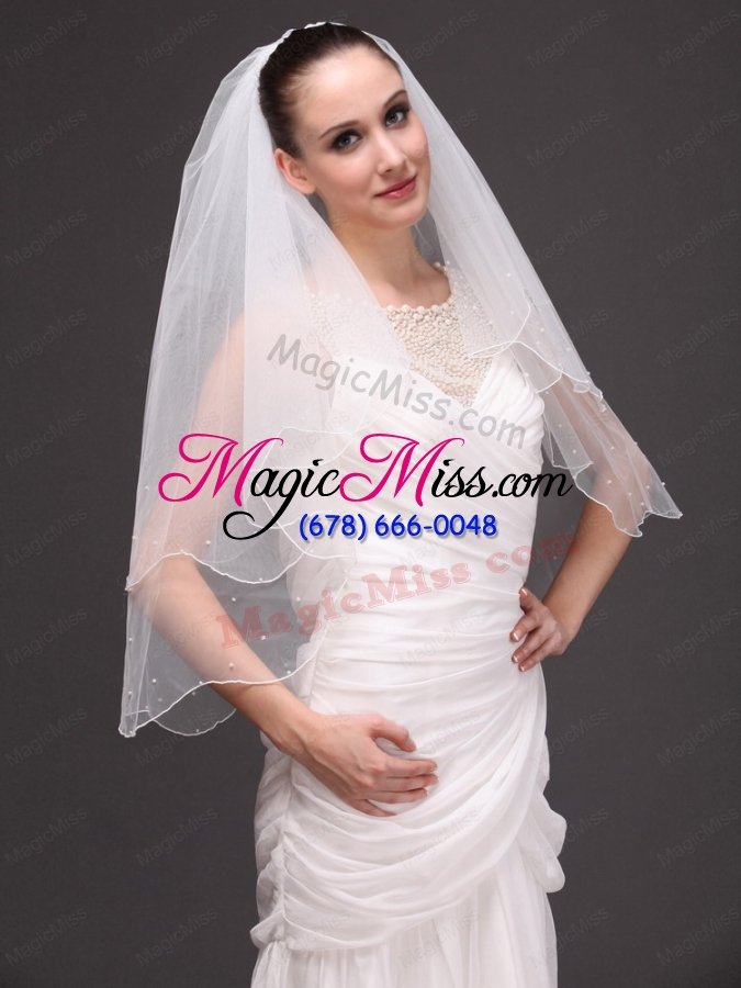 wholesale two-tier organza graceful wedding veil