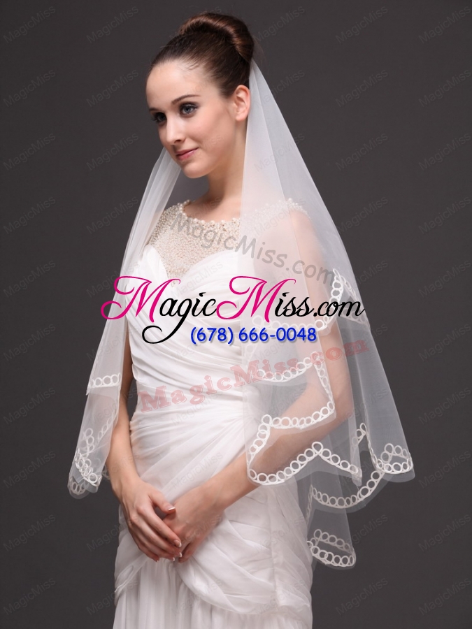 wholesale tow-tier tulle wedding veil on sale