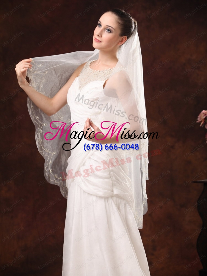 wholesale one-tier embroidery tulle graceful wedding veils