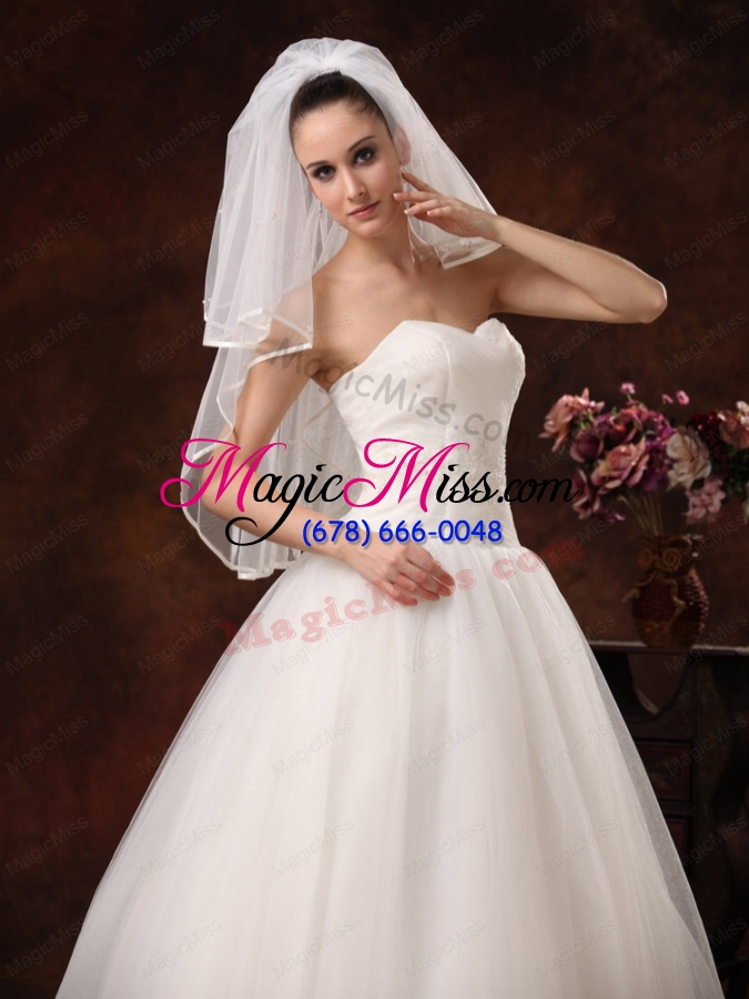 wholesale two layers tulle elbow length popular wedding veil