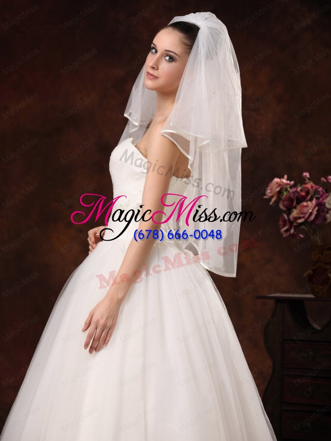 wholesale two layers tulle elbow length popular wedding veil