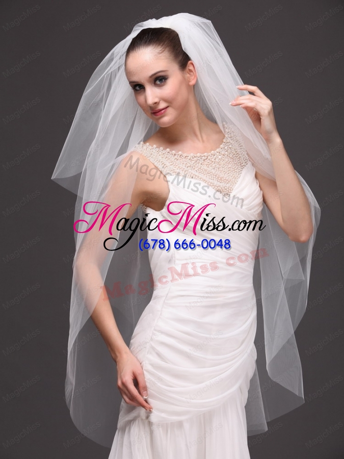 wholesale three-tier tulle drop veil for wedding on sale