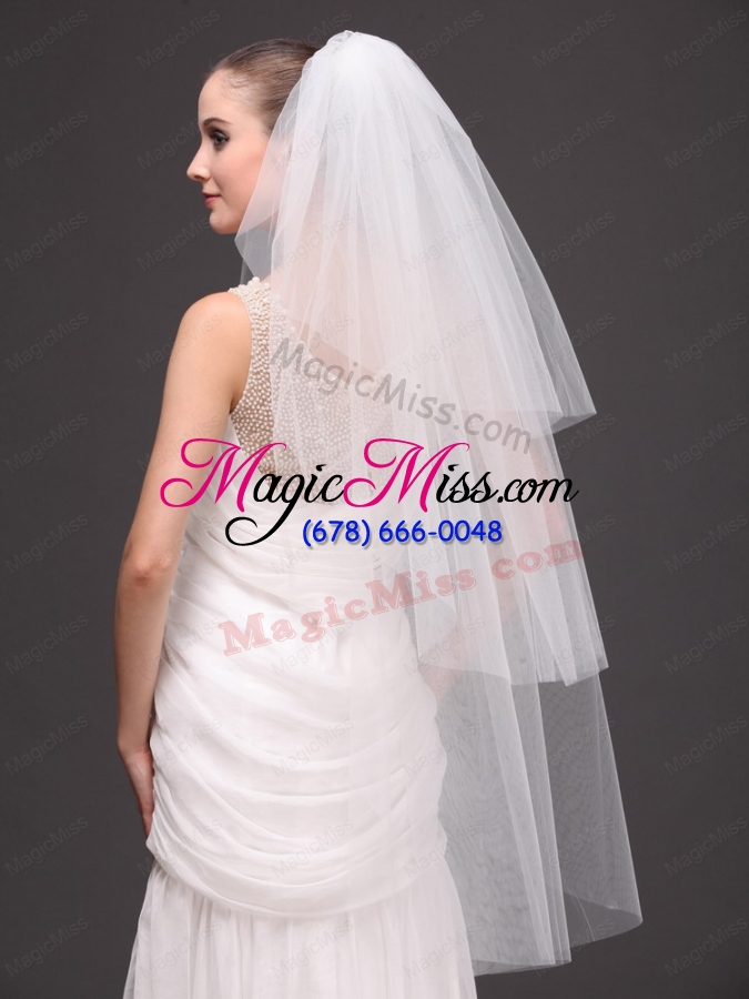 wholesale three-tier tulle drop veil for wedding on sale