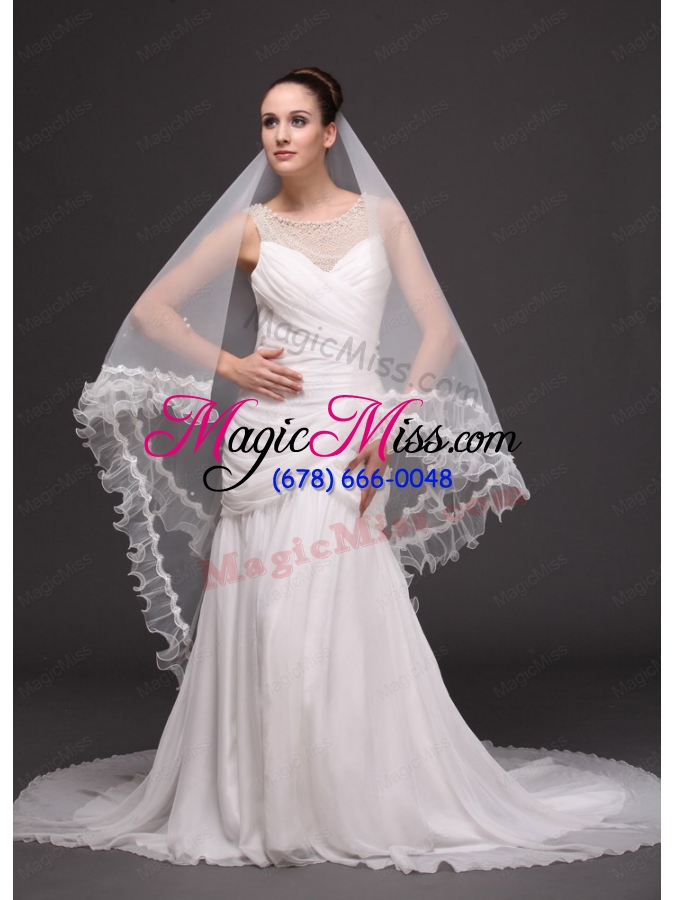 wholesale two-tier organza bridal veil on sale