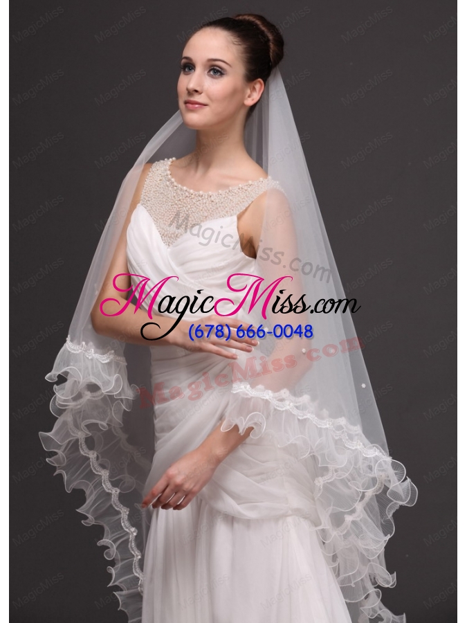 wholesale two-tier organza bridal veil on sale