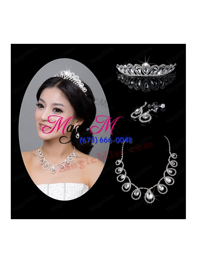 wholesale luxurious alloy with rhinestone crystal ladies' jewelry sets
