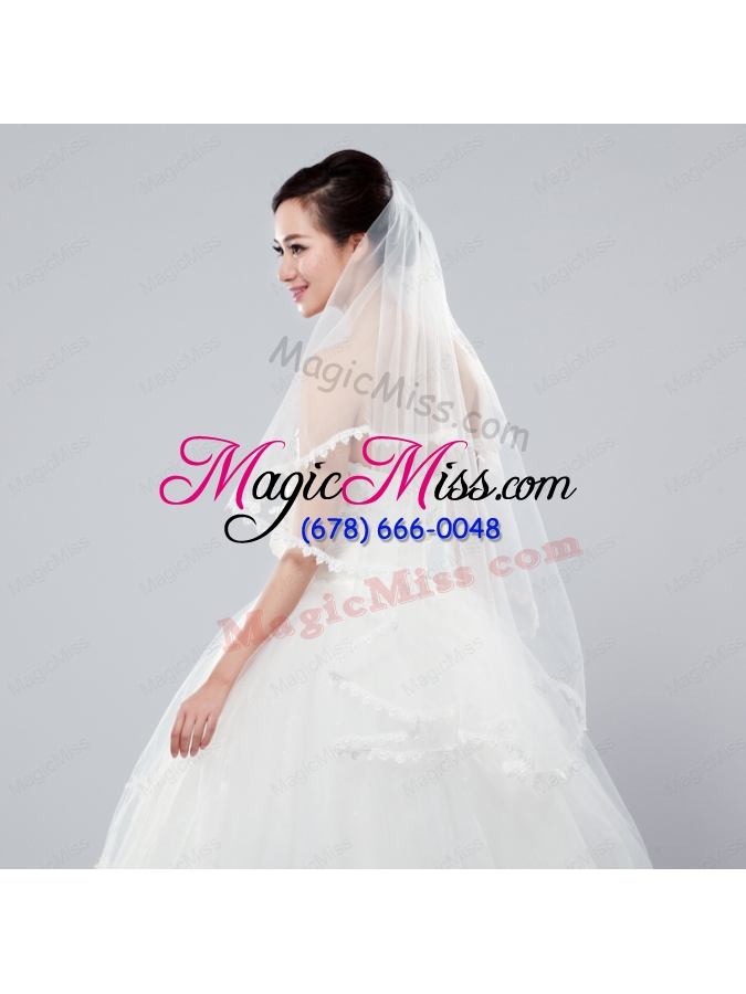 wholesale graceful one-tier lace edge elbow veils for wedding party