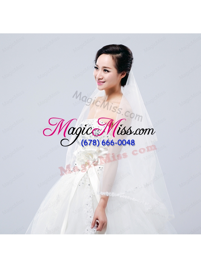 wholesale fairy two-tier with lace angle cut edg wedding veils