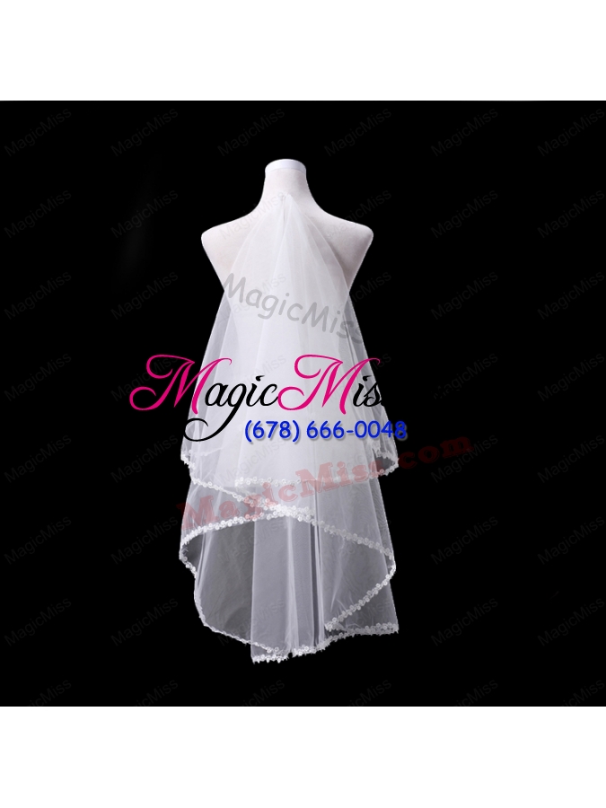 wholesale fairy two-tier with lace angle cut edg wedding veils