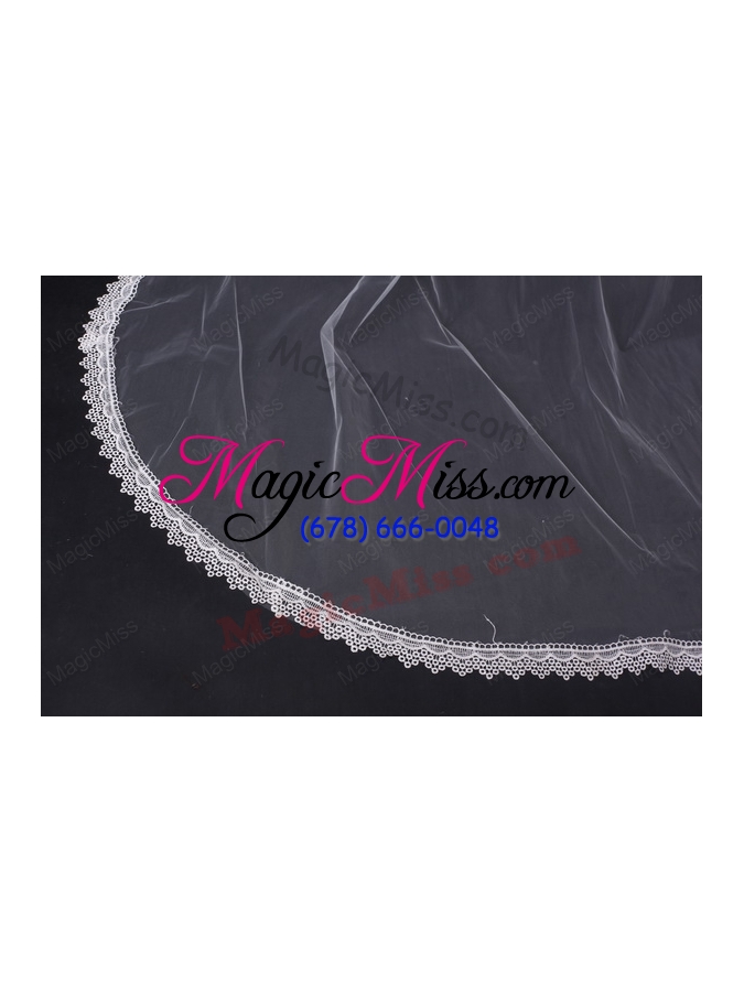 wholesale one-tier drop veil  scalloped edge angle cut wedding veils