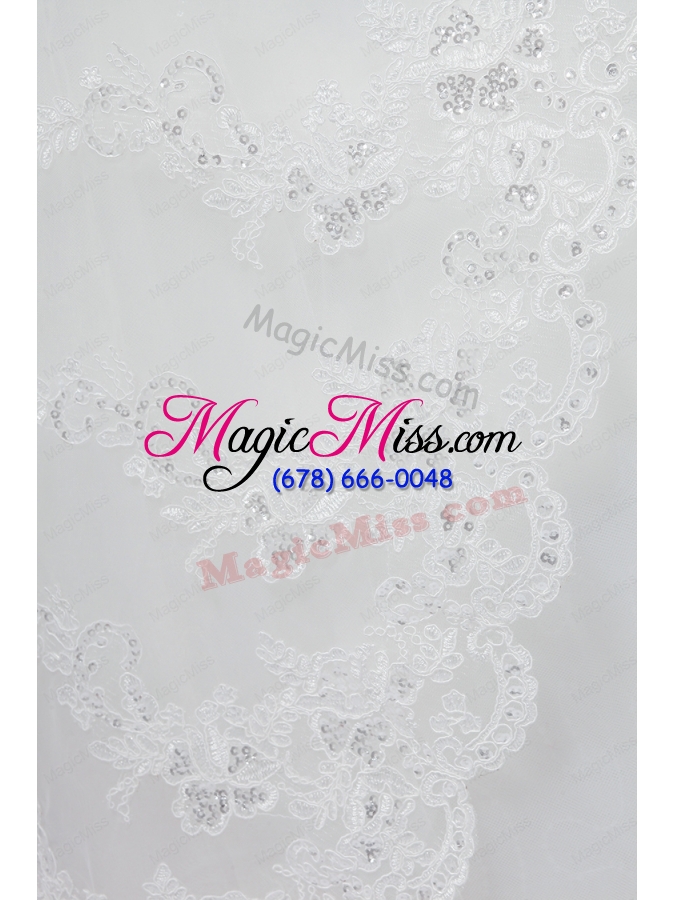 wholesale discount two-tier classic wedding veils with lace edge